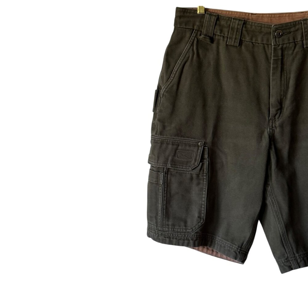 Duluth Trading Co Sz 36 Cargo Carpenter Shorts Utility Heavyweight Pockets Green - Picture 12 of 15